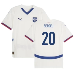Koszulka Piłkarska Sergej #20 Serbia Mistrzostwa Europy 2024 Wyjazdowa Męska
