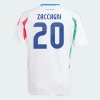 Koszulka Piłkarska Zacagni #20 Włochy Mistrzostwa Europy 2024 Wyjazdowa Męska